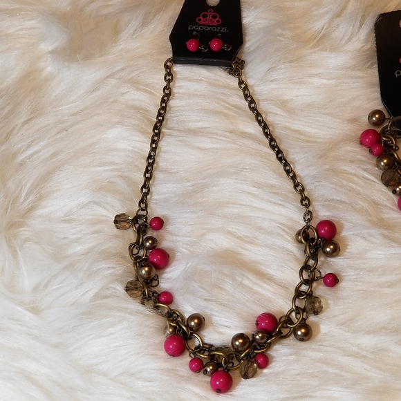 Nwt Brass Pink Necklace Bracelet Set - Picture 4 of 4